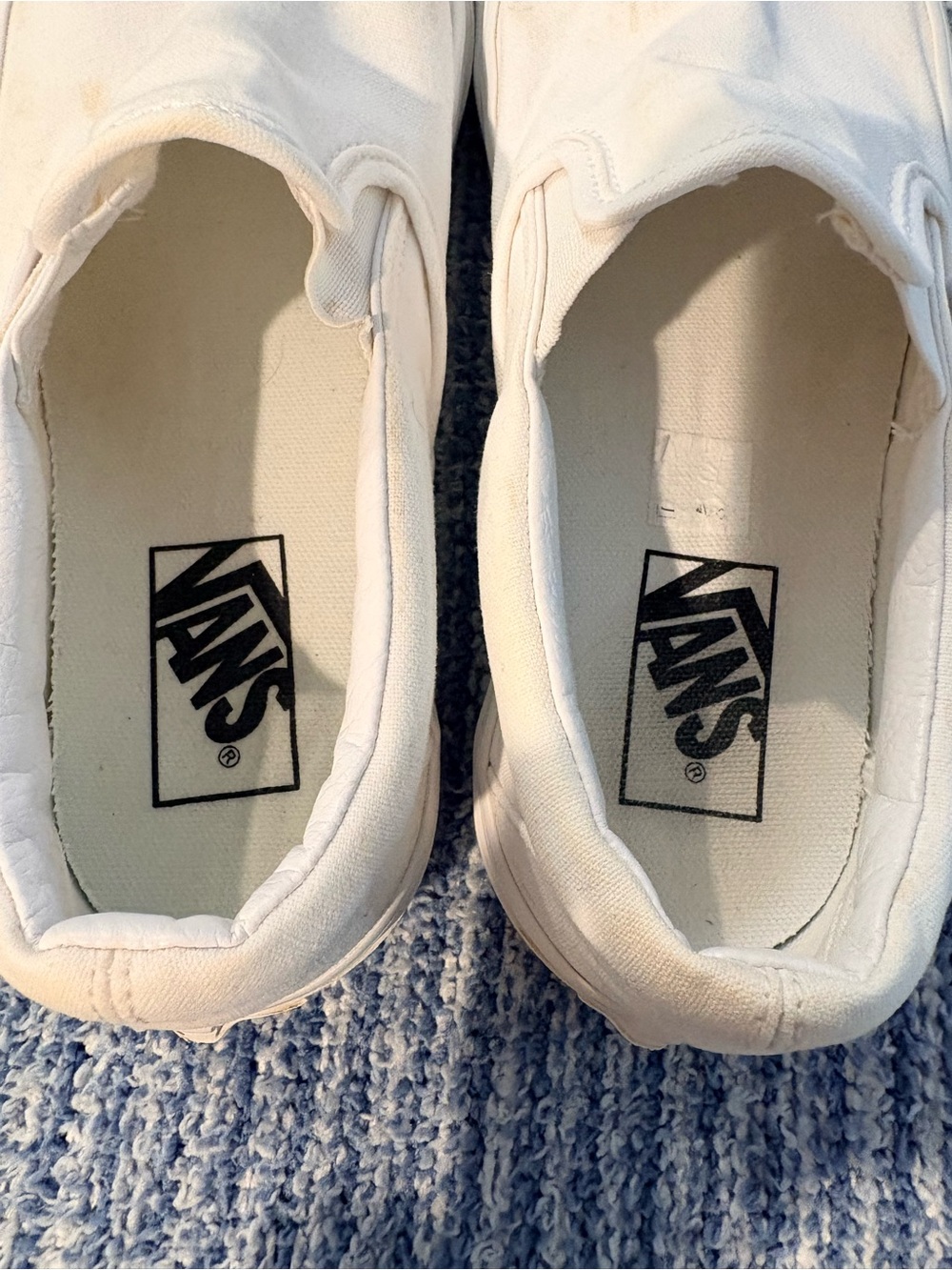 Vans White Slip-On Canvas Sneakers - Picture 6 of 6